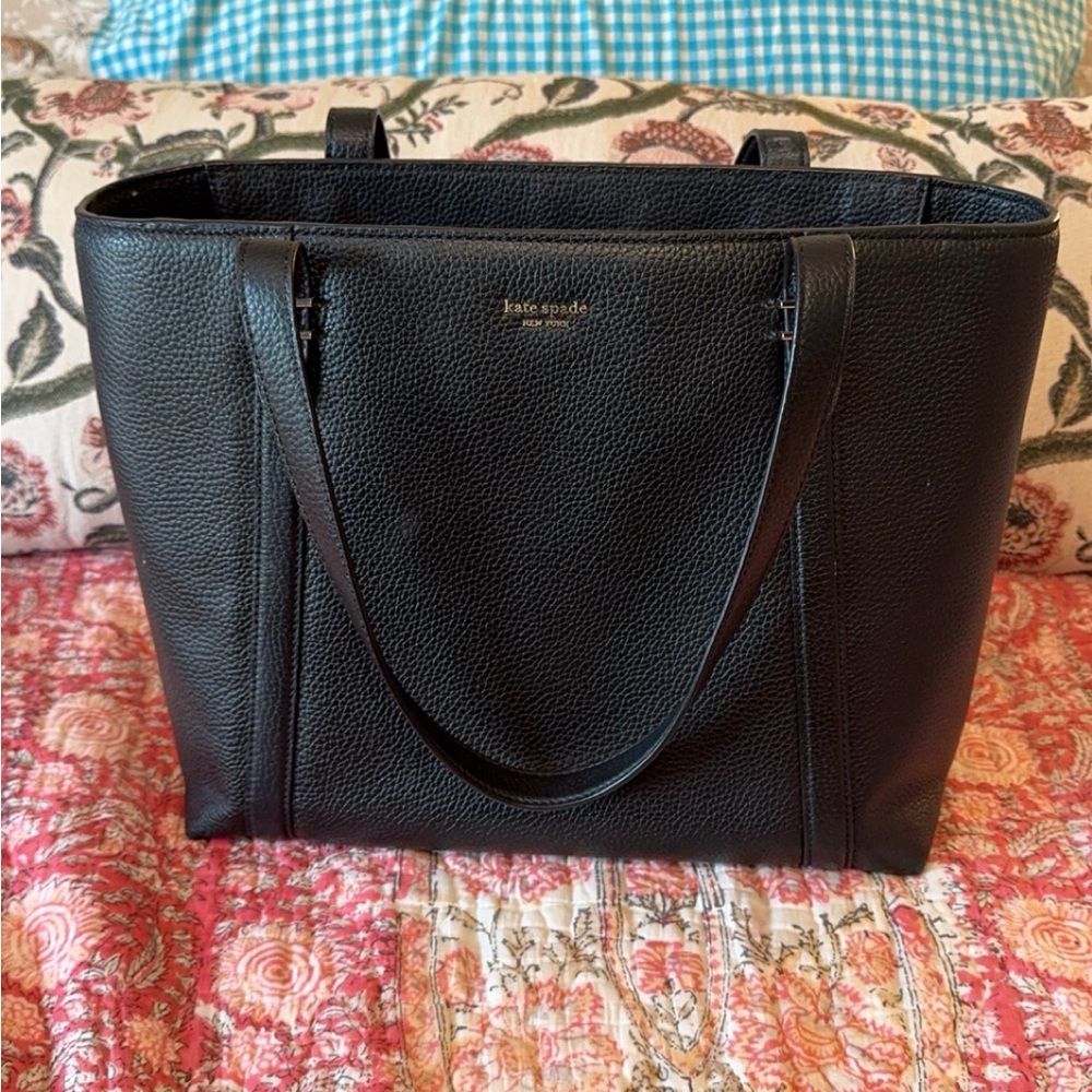 kate spade Black Pebbled Leather Tote